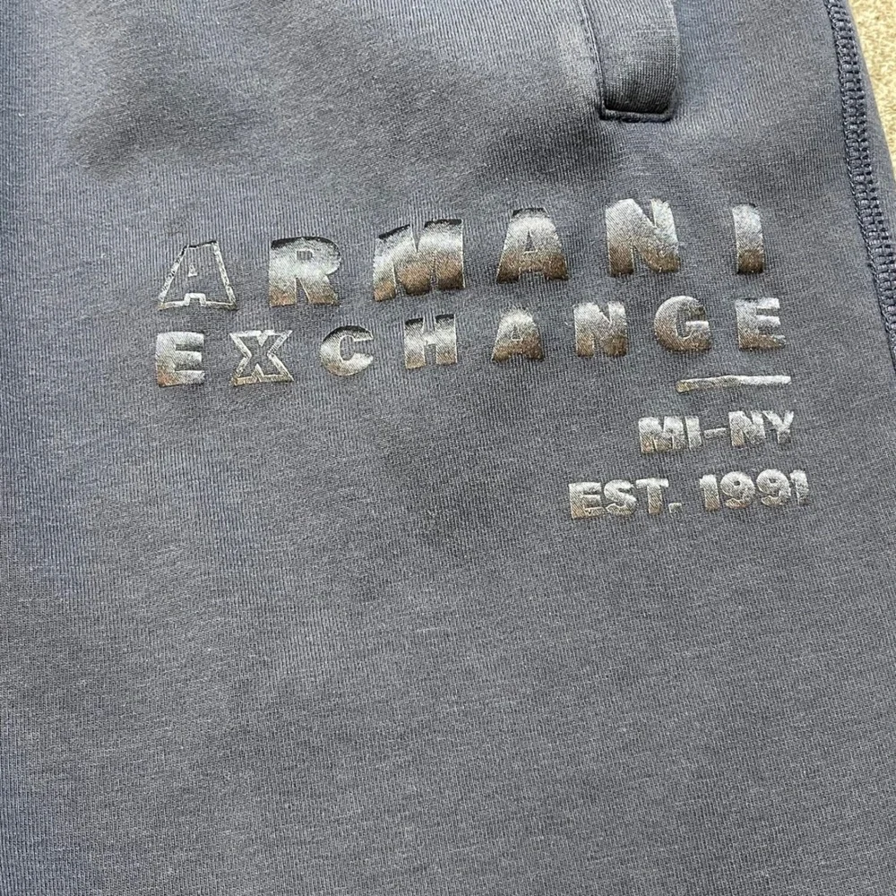 Armani Exchange Mens Navy Blue Embossed Logo Jogger Sweatpants Large